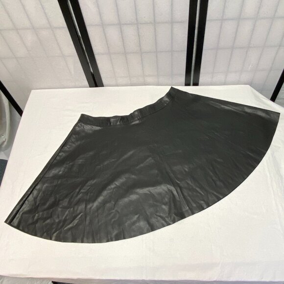 Fahsyee Black Faux Leather Skater Mini Skirt Circle Pleather Back Zip XXXL - Picture 11 of 13